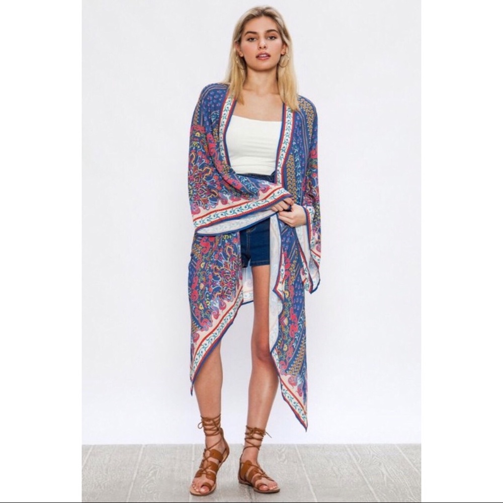 Flying Tomato Draped Kimono Arabesque Print - Picture 3 of 7